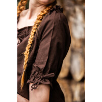 Medieval short sleeve blouse "Vera" Dark brown