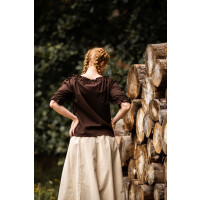 Medieval short sleeve blouse "Vera" Dark brown