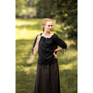 Medieval short sleeve blouse "Vera" Black