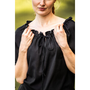 Medieval short sleeve blouse "Vera" Black