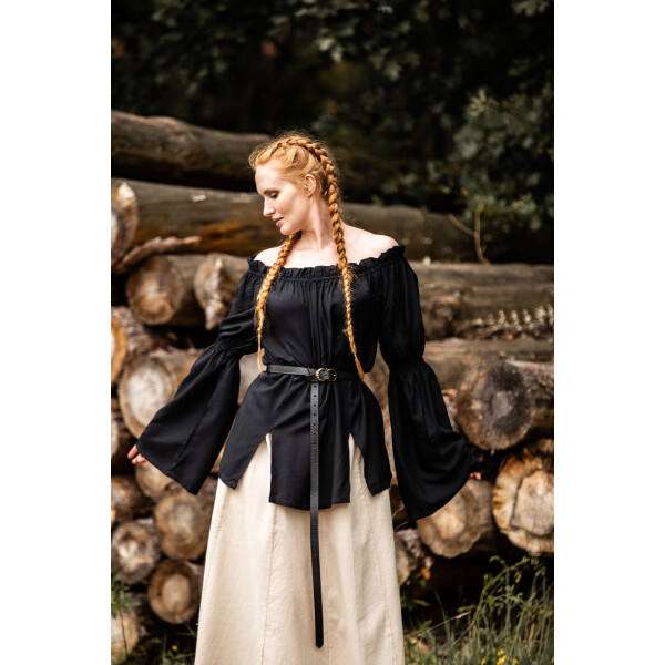 Clásica blusa medieval "Emma" Negro