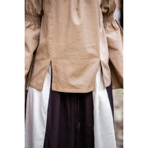 Classic medieval cotton blouse "Coletta" Brown