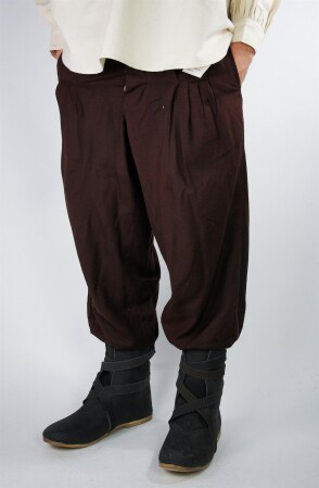 Ampio pantalone medievale "Eckart" Marrone S