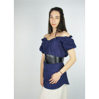 Medieval short sleeve blouse "Verena" Dark blue