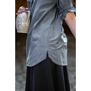 Medieval short sleeve blouse "Verena" pigeon blue