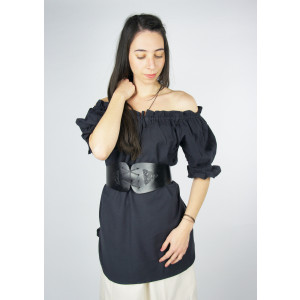 Medieval short sleeve blouse "Verena" Black