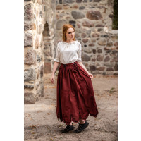 Medieval skirt with embroidery "Svenja" Red