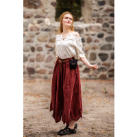 Medieval skirt with embroidery "Svenja" Red
