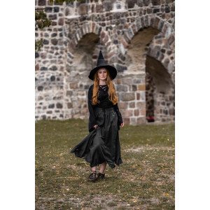 Falda medieval con bordado "Svenja" Negro
