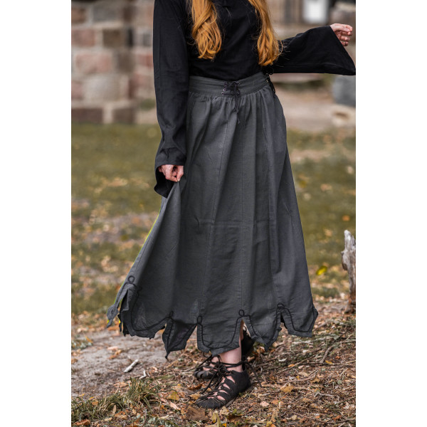 Medieval skirt with embroidery "Svenja" blue