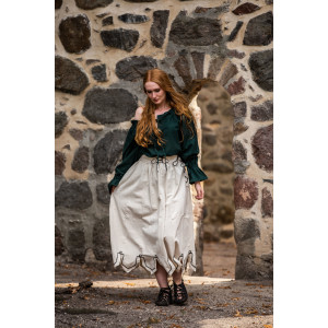 Medieval skirt with embroidery "Svenja" Natural