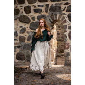 Medieval skirt with embroidery "Svenja" Natural