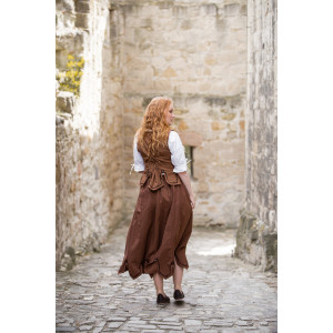 Medieval skirt with embroidery "Svenja" tobacco brown