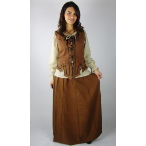 Falda medieval de algodón pesado "Smilla"  tabaco