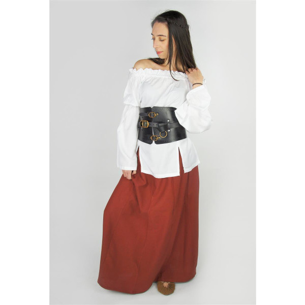 Jupe médiévale en coton épais "Smilla" Rouge