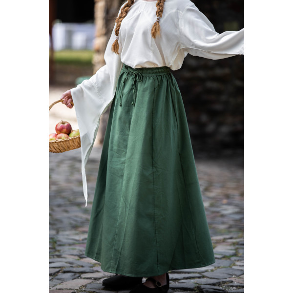 Falda medieval de algodón pesado "Smilla" Verde
