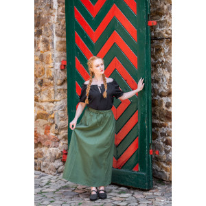Falda medieval de algodón pesado "Smilla" Verde