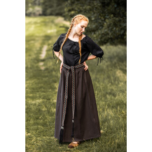 Falda medieval de algodón pesado "Smilla" Marrón oscuro