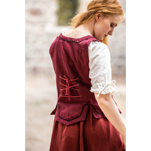 Bodice vest with embroidery "Selma" Red