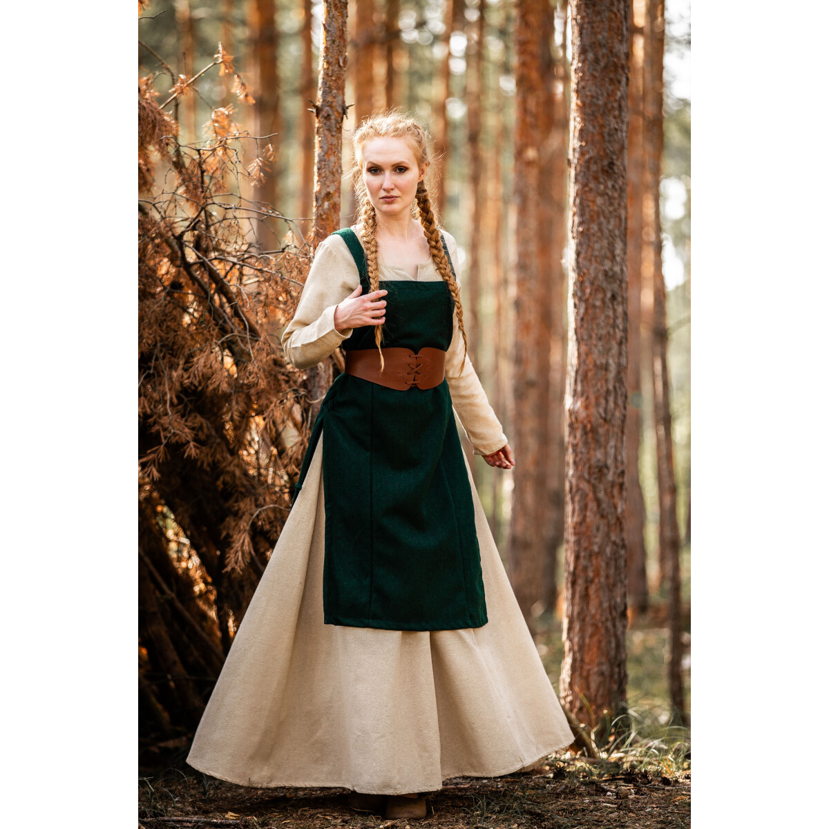 Wikinger Überkleid aus Wolle Aila Grün