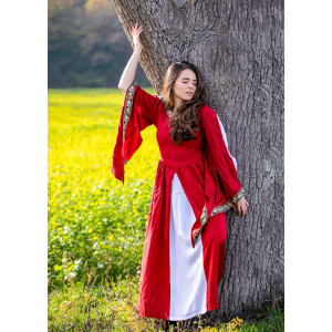 Noble viscose dress "Ivette" Red/White