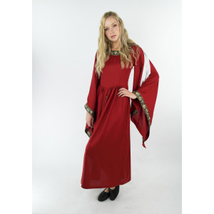 Noble robe en viscose "Ivette" Rouge/Blanc