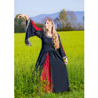 Noble robe en viscose "Ivette" Noir/Rouge