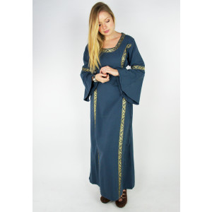 Medieval dress with border "Sophie" blue
