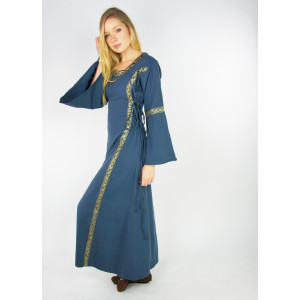 Robe médiévale avec bordure "Sophie" Bleue