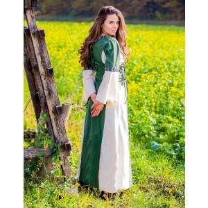 Abito medievale con bordo "Sophie" Verde/Naturale