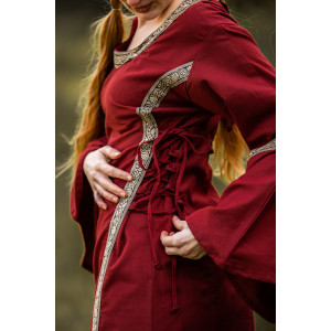 Robe médiévale avec bordure "Sophie" Rouge