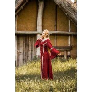 Robe médiévale avec bordure "Sophie" Rouge