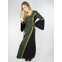 Robe médiévale avec bordure "Sophie" Vert/Noir