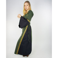 Vestido medieval con borde "Sophie" Verde/Negro