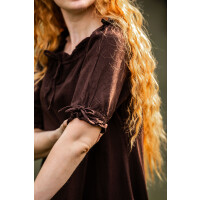 Floor-length short sleeve dress "Melisande" brown