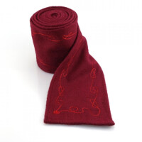 Envoltura de lana de becerro con bordado "Hannes" Rojo