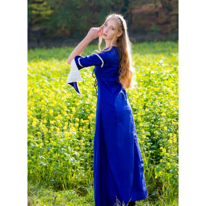 Vestido con mangas de trompeta "Larissa" Azul/Natural