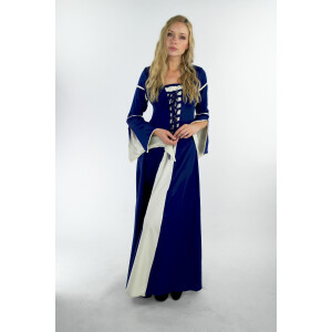 Kleid mit Trompetenärmeln "Larissa" Blau/Natur