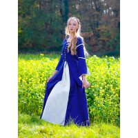Kleid mit Trompetenärmeln "Larissa" Blau/Natur
