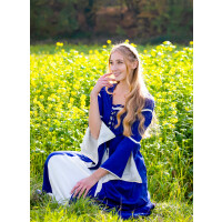 Vestido con mangas de trompeta "Larissa" Azul/Natural