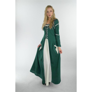 Dress with trumpet sleeves "Larissa" Green/Natural