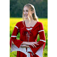 Kleid mit Trompetenärmeln "Larissa" Rot/Natur