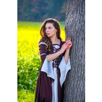 Kleid mit Trompetenärmeln "Larissa" Braun/Natur