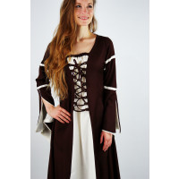 Dress with trumpet sleeves "Larissa" brown/Natural