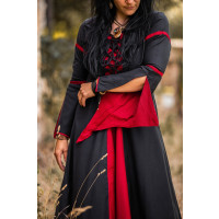 Dress with trumpet sleeves "Larissa" black/Red