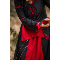 Kleid mit Trompetenärmeln "Larissa" Schwarz/Rot