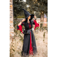 Vestido con mangas de trompeta "Larissa" Negro/Rojo