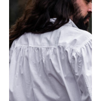 Typical medieval stand-up collar lace-up shirt "Friedrich" White