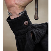 Chemise à lacets à col montant typique du Moyen-Âge "Friedrich" Noir