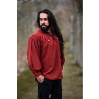Typical medieval stand-up collar lace-up shirt "Friedrich" Red